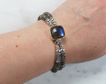 Load image into Gallery viewer, Double Strand Labradorite Beaded Bracelet