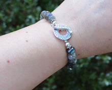Load image into Gallery viewer, Labradorite Beaded Bracelet with Sterling Toggle