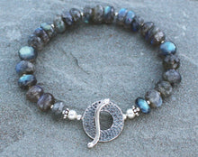 Load image into Gallery viewer, Labradorite beaded bracelet with sterling silver by Lindsey Silberman