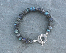 Load image into Gallery viewer, Labradorite Beaded Bracelet with Sterling Toggle