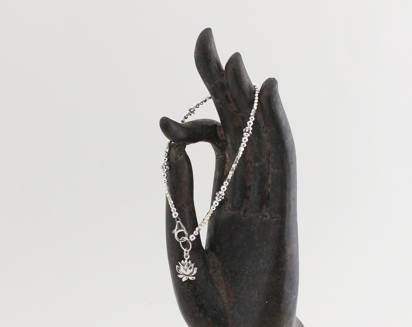 Sterling Silver Lotus Flower Bracelet