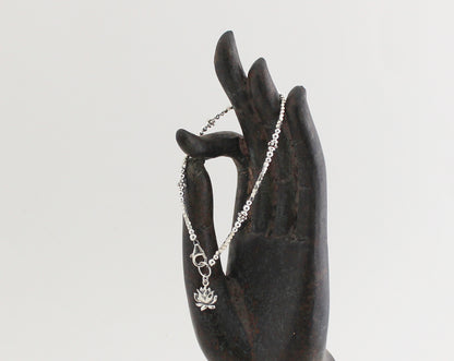 Sterling Silver Lotus Flower Bracelet