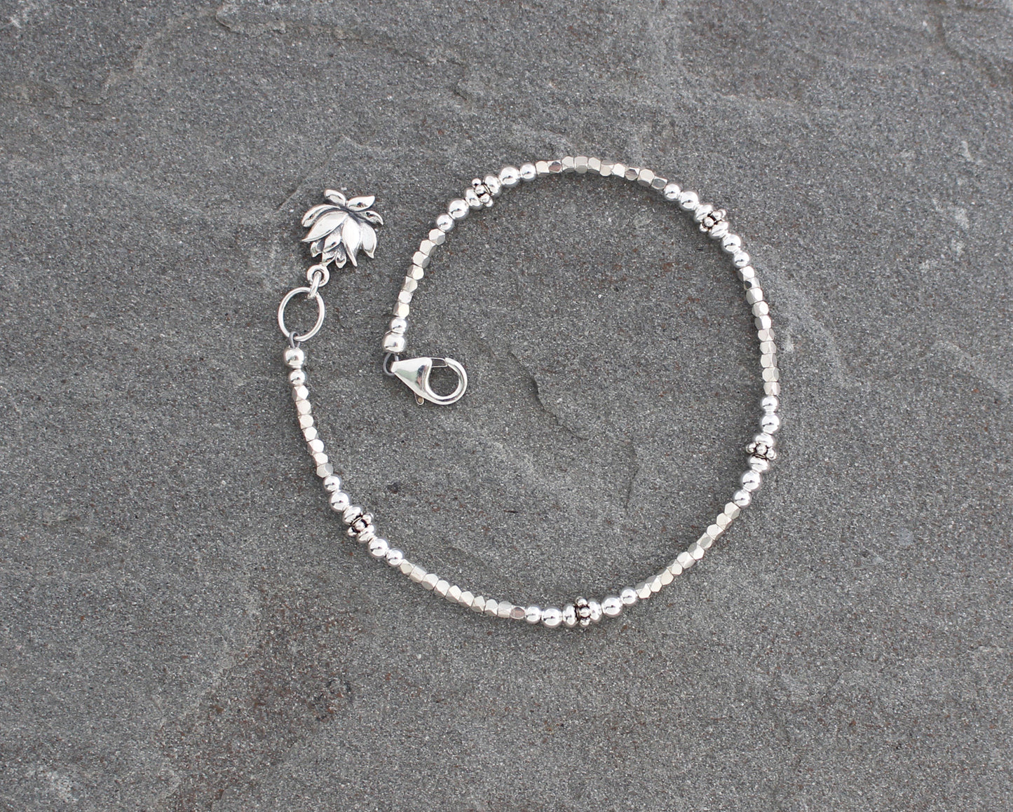 Sterling Silver Lotus Flower Bracelet