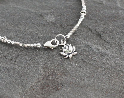 Sterling Silver Lotus Flower Bracelet