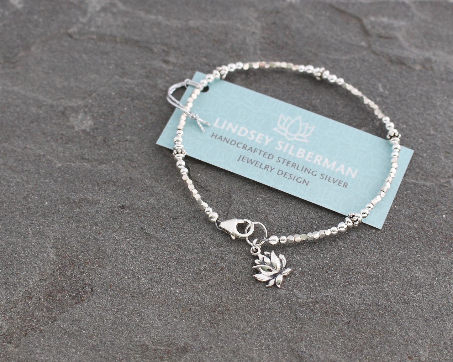 Sterling Silver Lotus Flower Bracelet