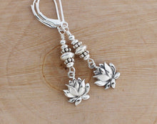 Load image into Gallery viewer, Sterling Silver Lotus Flower Earrings