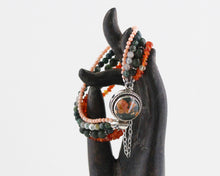 Load image into Gallery viewer, Ocean Jasper Multistrand Bracelet with Jade, Carnelian, Moss Agate and Coral
