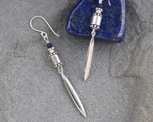 Load image into Gallery viewer, Lapis and Sterling Silver Spikes
