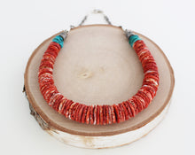 Load image into Gallery viewer, Spiny Oyster Shell and Turquoise Necklace