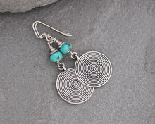 Load image into Gallery viewer, Thai Silver and Turquoise Earrings