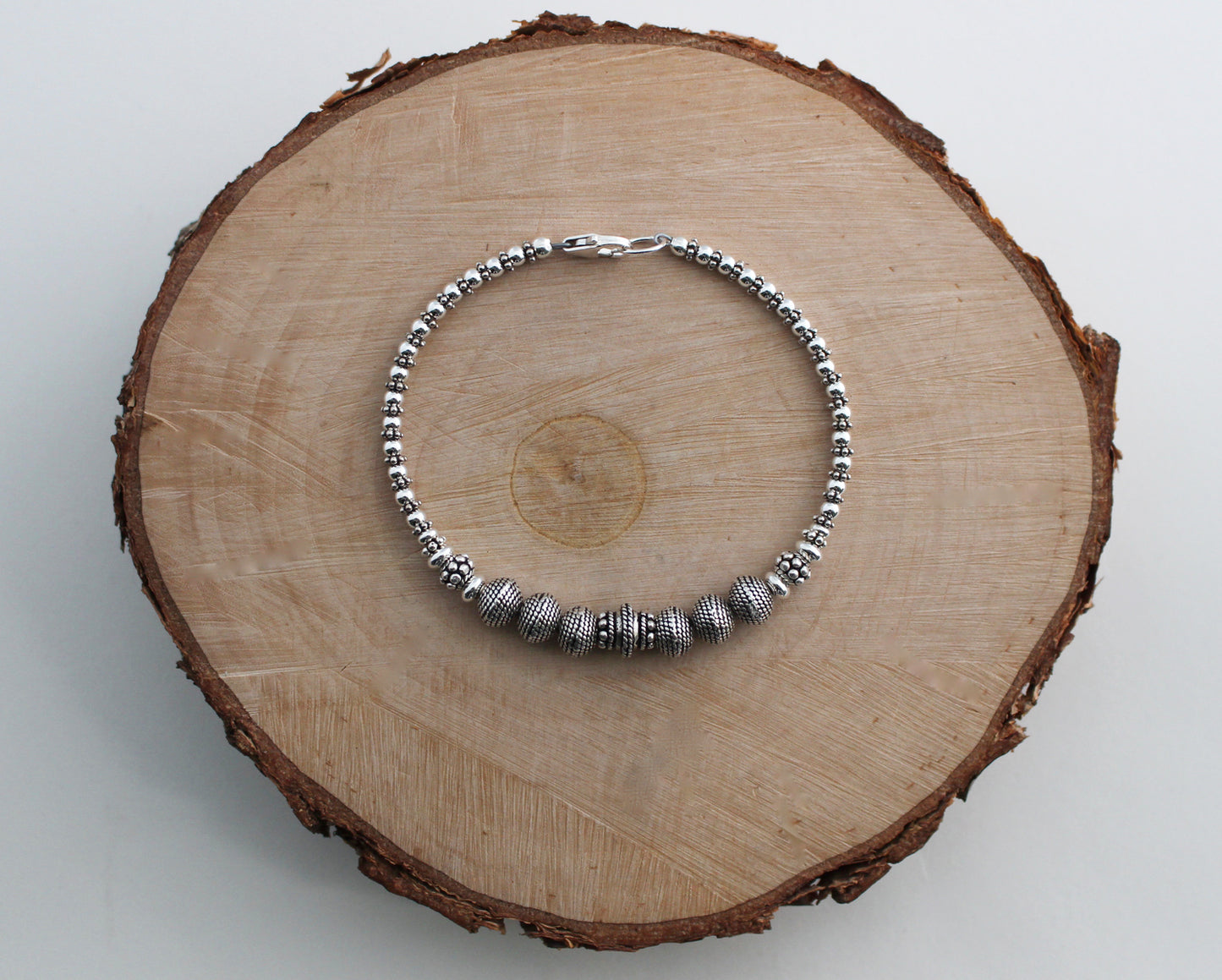 Turkish Silver Beaded Bracelet