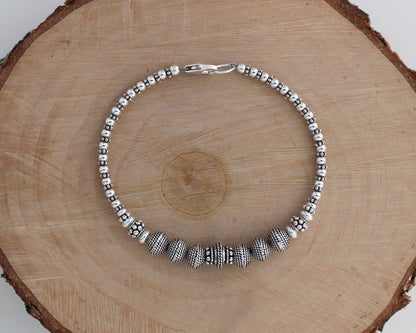 Turkish Silver Beaded Bracelet
