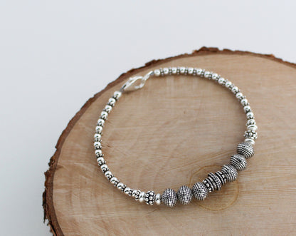 Turkish Silver Beaded Bracelet