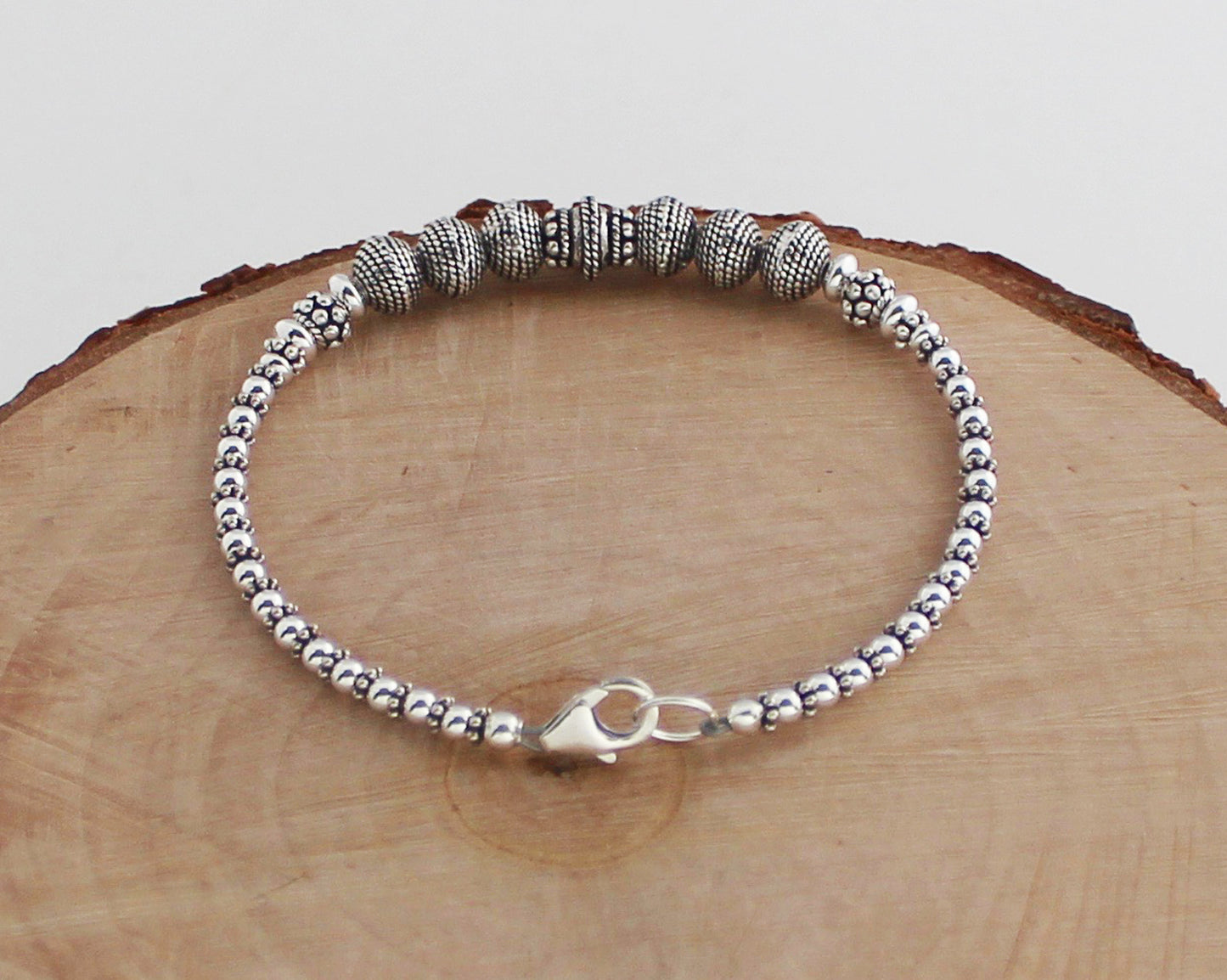 Turkish Silver Beaded Bracelet