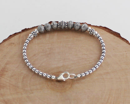 Turkish Silver Beaded Bracelet