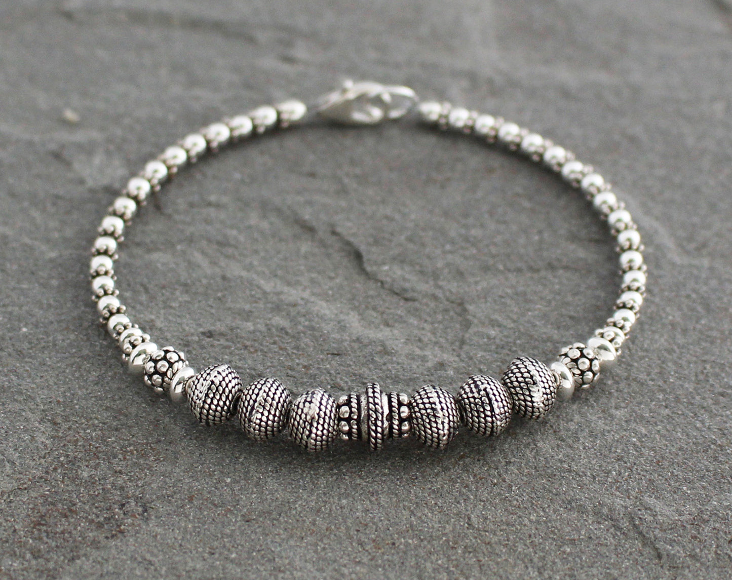 Turkish Silver Beaded Bracelet