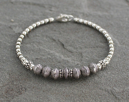 Turkish Silver Beaded Bracelet