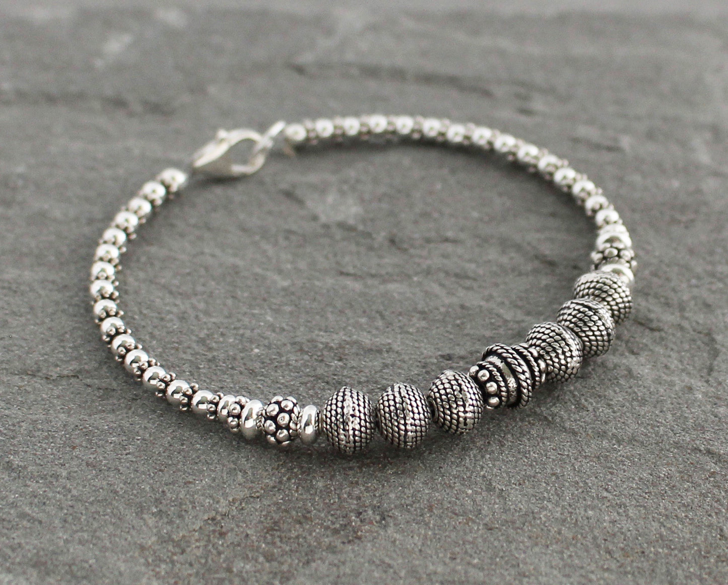 Turkish Silver Beaded Bracelet