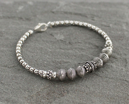 Turkish Silver Beaded Bracelet